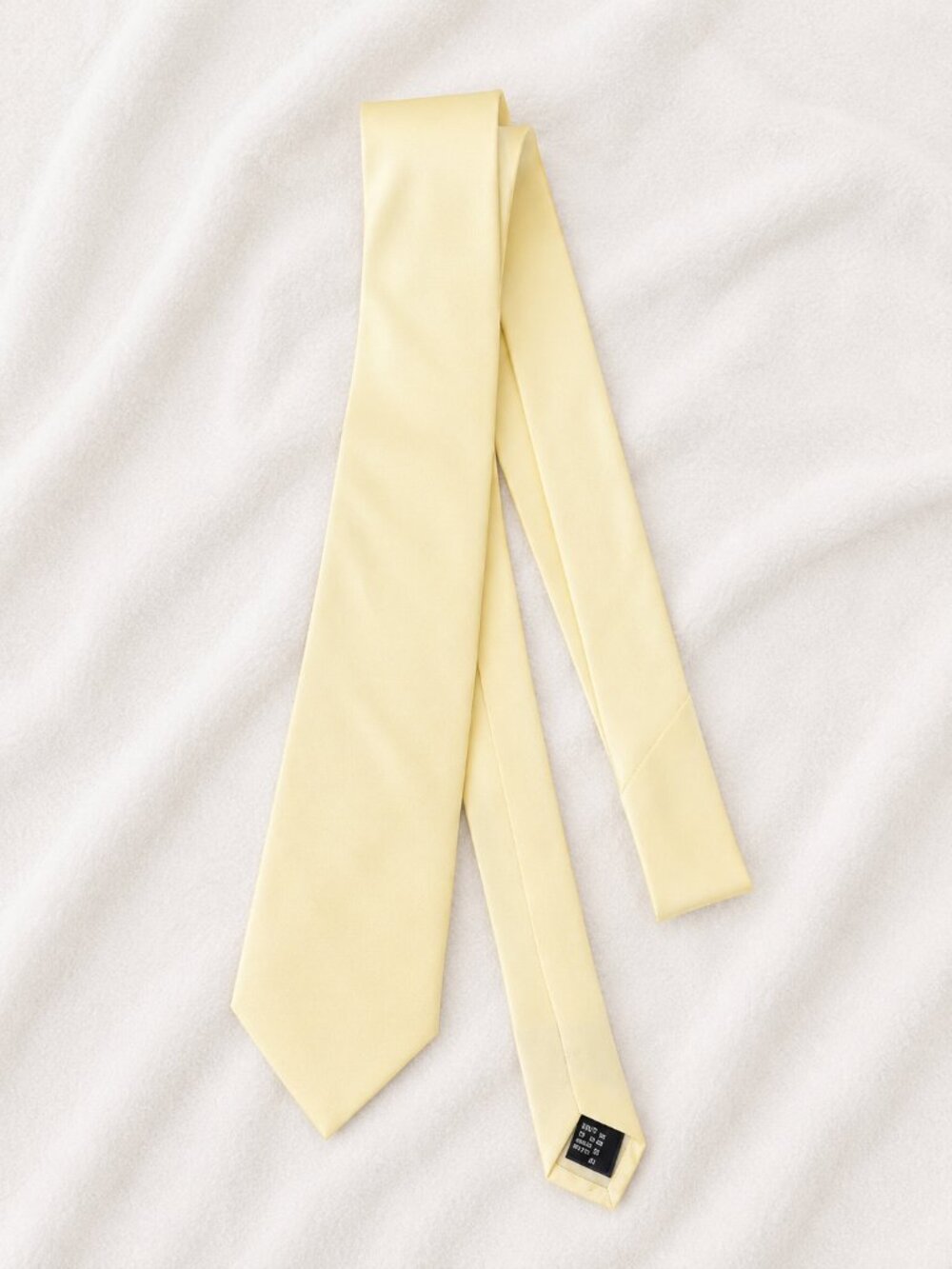 Light Yellow Silk Blend Necktie | Solid | New Without Tags